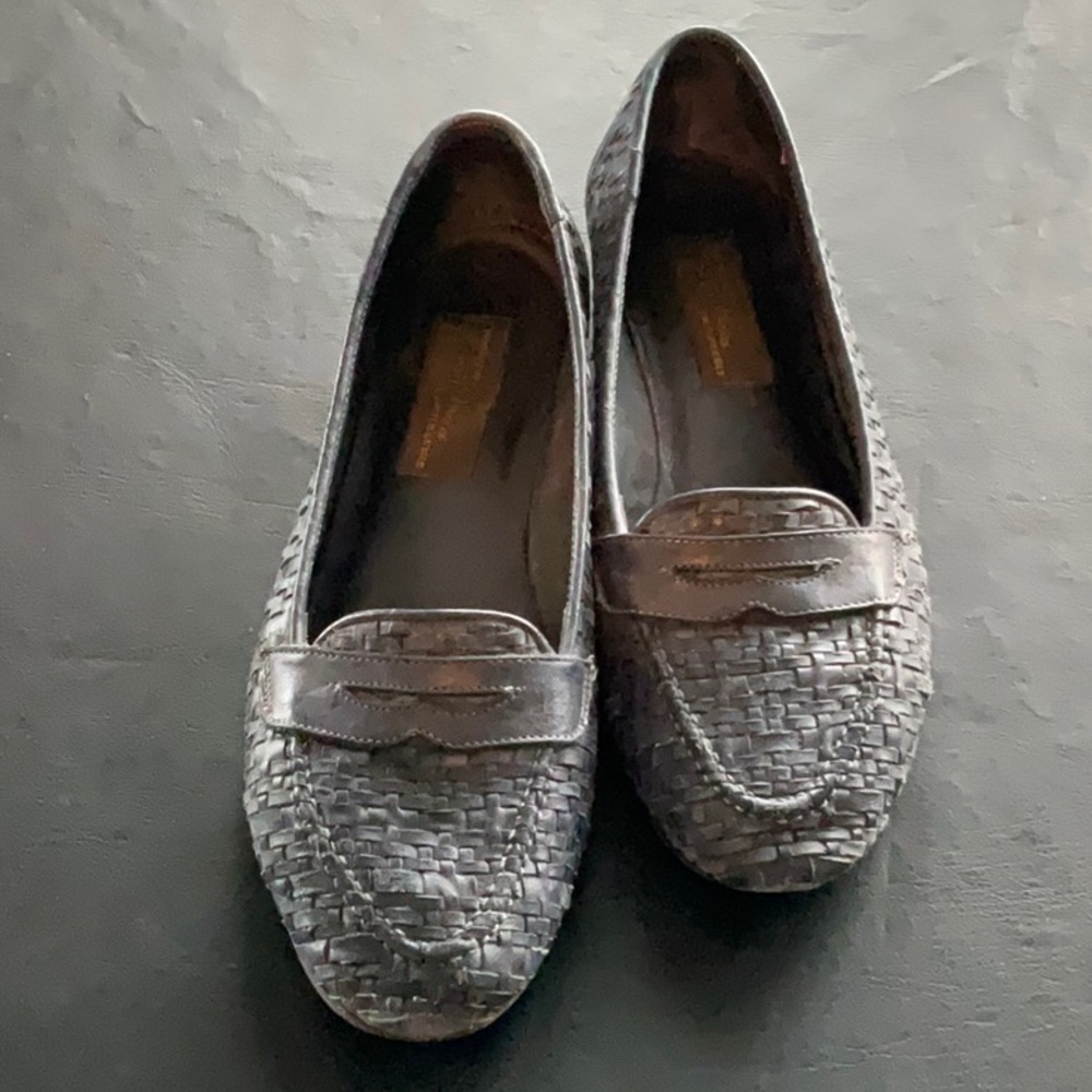 Women’s Navy Blue Woven Loafers